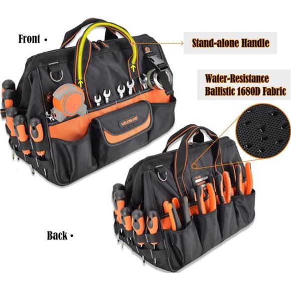 16" Tool Bags, 34-Pockets Tools bag, Heavy Duty Tool Bag, HVAC Tool Bag - Picture 2 of 6